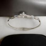 Bracelet with Flower Leaf and Diamond Sterling Silver 925