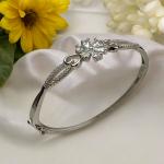 Bracelet with Sun Flower and Diamond Sterling Silver 925