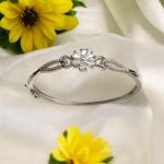 Bracelet with Sun Flower and Diamond Sterling Silver 925