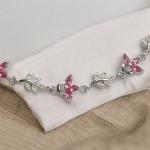 Bracelet with Pink Leafy Stone