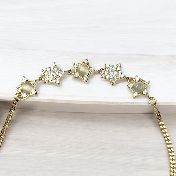 Star Shapped Bracelet with Cubic Zirconia & Mother of Pearl - Gold Plated