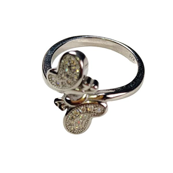 Adjustable Ring Butterfly Design with Diamond