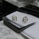 Earrings Circle Shape with Diamond Stone