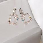 Earrings with Butterfly & Floral Design, Pink and Blue Stone