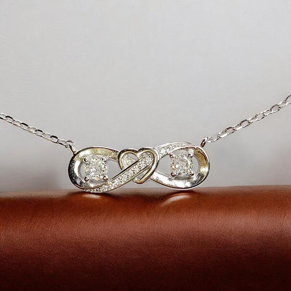 Chain with Infinity Heart Pendant and Diamond