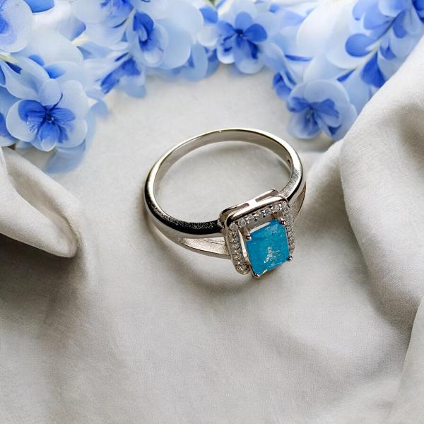 Ring with Turquoise Blue Stone